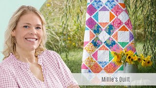 How to Make Millies Quilt  Free Quilting Tutorial [upl. by Bencion]