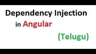 Dependency Injection In Angular in Telugu  Angular [upl. by Anaehs]