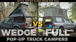 Wedgestyle vs Full PopUp Truck Campers in 6 minutes [upl. by Akeemat]