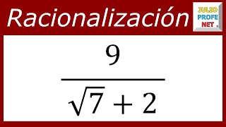 RACIONALIZACIÓN MEDIANTE CONJUGACIÓN  Ejercicio 1 [upl. by Suhpoelc520]