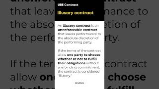 Bar Exam Illusory contract barexamprep [upl. by Gnof688]