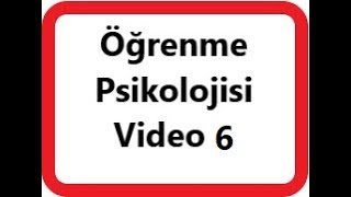 Salih YILDIRIM  ÖĞRENME PSİKOLOJİSİ 6 Ders Klasik Koşullanma İlkeleri Diğer Kavramlar [upl. by William11]