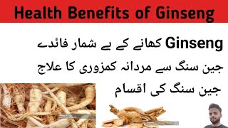 Amazing Health Benefits Of Ginseng Complete Guide in UrduHindi  Ginseng ke fayde  Ginseng Uses [upl. by Airaet]