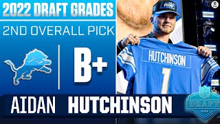 Lions take DOUBLEDIGIT SACK edge rusher in Aidan Hutchinson with No 2 pick  2022 NFL Draft Grades [upl. by Ariik]