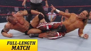 FULLLENGTH MATCH  Raw  Batista vs Shawn Michaels  Lumberjack Match [upl. by Ahsilla]