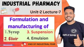 Formulation and manufacturing consideration of syrup and elixirs  suspension and emulsion pharmacy [upl. by Nadaha]