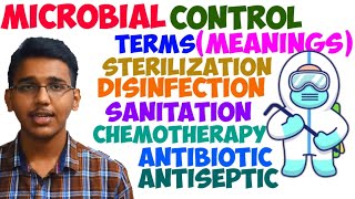 microbial control terms meaningssterilizationdisinfectionantisepticsanitationantibiotic etc [upl. by Llenoil]