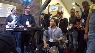 Los Malandros De la Salsa  Namm Show 2018  Roberto Quintero  Luis Quintero  Bongos [upl. by Mihe]