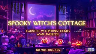 Spooky Witchs Cottage Halloween Ambience Spooky Whisper Sounds Pumpkins and Bubbling Cauldron [upl. by Jair]