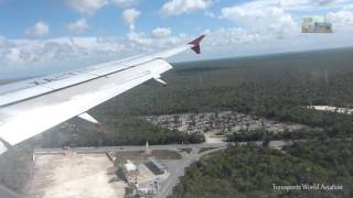 Landing in Cancun International Airport Airbus A320 Viva Aerobus [upl. by Annawik]