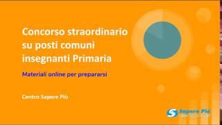 Percorso Formativo online di Preparazione Concorso Straordinario Primaria con UDA [upl. by Shaefer]