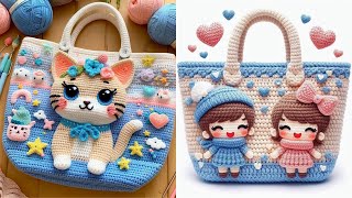 sooooo 🥰 cute crochet totebag design share ideascrochet trending viral tote handbagsknitting [upl. by Einna502]