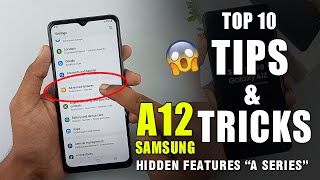 Samsung Galaxy A12 Top 10 Tips amp Tricks  Hidden Features For All A Series English Tutorial [upl. by Soloma]