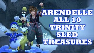 Kingdom Hearts 3 Arendelle Frozen Slider Treasures  Arendelle Trinity Sled Mini Game  Orichalcum [upl. by Nnaynaffit79]