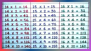 14 ka table  15 ka table  16 ka table  table of 14  table of 15  table of 16  pahada tables [upl. by Dianne]