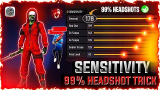 All Gun Headshot Sensitivity Setting After New OB46 Update  Free Fire Max Auto Headshot Sensitivity [upl. by Kask348]