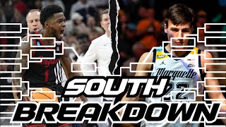 South Region of the NCAA Tournament Bracket Breakdown Preview Picks and Predictions [upl. by Nylrac612]