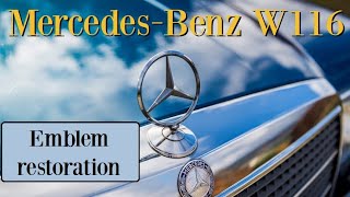 Mercedes Benz W116  How to repaint  renovate the radiator emblem DIY tutorial Class S sonderklasse [upl. by Aned]