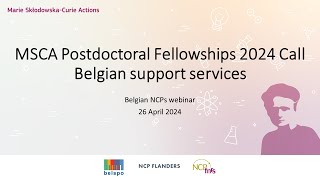 MSCA Postdoctoral Fellowships 2024  Support services in Belgium [upl. by Teddman]