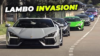 180 Lamborghini arriving at the BIGGEST event of the year  2024 Lamborghini Arena [upl. by Pederson695]