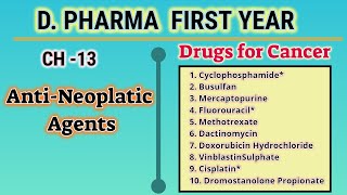 Antineoplastic agentsCH13Pharmaceutical chemistryD PharmFirst year [upl. by Niram811]