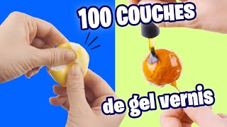 100 COUCHES DE VERNIS à ongles sur les boules craquantes ASMR [upl. by Alyek126]