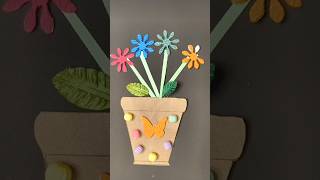 Easy Vase Craft New Creative Craft ideas for kids vase trending diy shorts video viralvideo [upl. by Aeet]