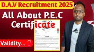 DAV Recruitment 2025🔥All About PEC Certificate📄 davrecruitment [upl. by Hluchy]