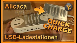 Zwei USBLadestationen Allcaca mit QI Wireless amp QuickCharge [upl. by Heyman361]