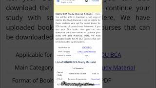 IGNOU STUDY MATERIAL DETAILS ignou studymaterial ignoubook exam ignoucourse ignoubca [upl. by Ettelra]