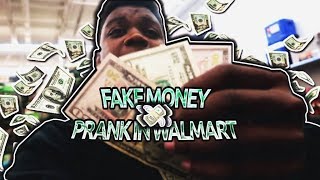 FAKE MONEY PRANK IN WALMART ILLEGAL [upl. by Olemrac434]