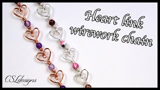 Heart link wirework chain ⎮ Valentines Day [upl. by Belinda17]