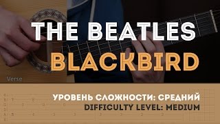 Как играть на гитаре The Beatles – Blackbird Guitar tutorial [upl. by Chantalle]