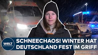 SCHNEECHAOS IN DEUTSCHLAND Eingeschlossene Autofahrer und Unfälle nach heftigem Wintereinbruch [upl. by Neelcaj]