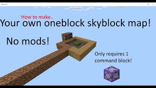 How to make a one block skyblock  Minecraft bedrock edition [upl. by Linkoski211]