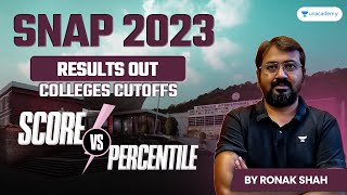 SNAP 2023  Results Out  Score Vs Percentile  Colleges Cutoffs  Ronak Shah [upl. by Knipe54]