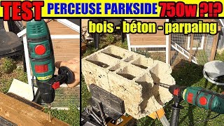 test lidl perceuse à percussion parkside psbm 750 hammer drill schlagbohrmaschine [upl. by Curhan]