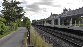 Eisenbahnsommer 2014 Baureihe 140 8707 der EVB mit Autozug [upl. by Nauqan222]