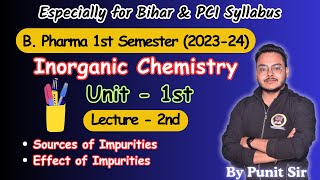 Impurities In Pharmaceutical Substances  Sources Of Impurities  Pharmaceutical Inorganic Chemistry [upl. by Griffith]