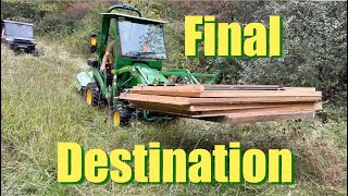 John Deere 1025R 3 Mile Deer Blind Transport [upl. by Dixil]