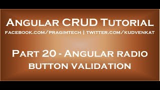 Angular radio button validation [upl. by Nylirac]