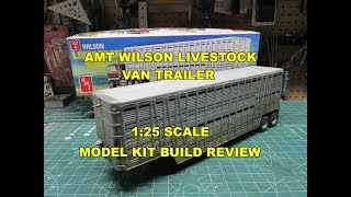 AMT WILSON LIVESTOCK VAN TRAILER 125 SCALE MODEL KIT REVIEW BUILD AMT1106 [upl. by Brion]