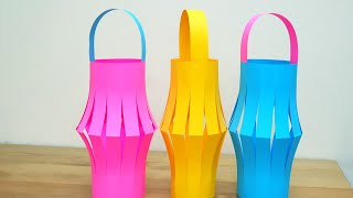 How to make very easy paper Lantern for kidseasy kids paper crafts [upl. by Hnid194]