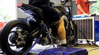 Yamaha MT09 turbo built by Extreme Creations on dyno [upl. by Inobe]