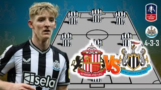 SUNDERLAND VS NEWCASTLE  NEWCASTLE UNITED POTENTIAL STARTING LINEUP FA CUP 2024  THIRD ROUND [upl. by Alita251]