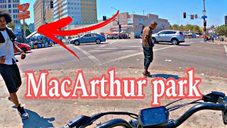 Exploring MacArthur Park in Los Angeles for the 1st time on the revv1 [upl. by Vander]