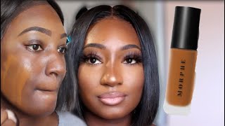 MORPHE SOFT FOCUS FILTER FOUNDATION REVIEW  32 DARK SKIN [upl. by Onder]