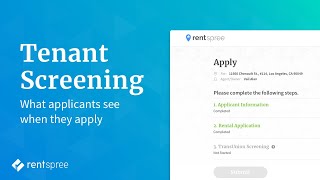 See the Rental Application amp Tenant Screening Process for Applicants on RentSpree [upl. by Ahsinawt72]