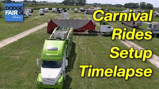 Setting up the Amusement and Carnival Rides Timelapse at 2021 Dodge County Fair [upl. by Minnnie]