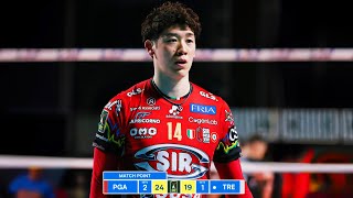 Yuki Ishikawa amp Perugia DESTROYED Trentino in Italian Volleyball League 2024 [upl. by Suraved]